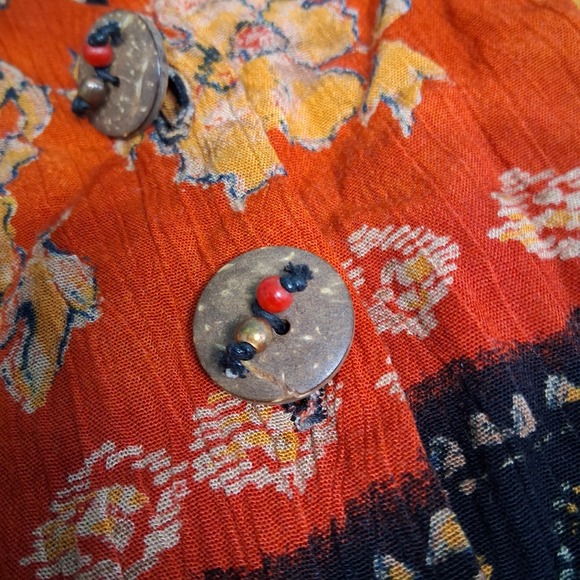 Carole Little 90s Boho Bohemian Colorful Wooden Beaded Button Cropped Vest Sz 6P - Picture 6 of 9